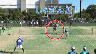 【左右反転動画】 本倉・丸山（明治大学） ブラインドファーストサーブ