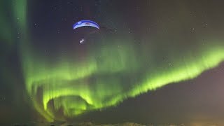 Breathtaking Paraglide Flight Through Aurora Borealis | Horacio Llorens