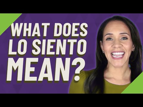What does Lo mean in Lo siento?