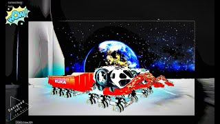 Robotic Space scene of collecting samples