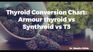 Thyroid Conversion Chart - Armour thyroid vs Synthroid vs T3