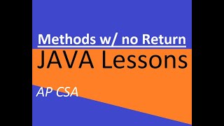 AP CSA Unit 2 Void Methods