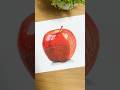 Realistic apple drawing with colored pencils #art