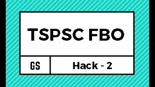 TSPSC Forest Beat Officer GS Hack 2