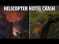 Piloot gedood bij horrorhelikoptercrash in Hilton-hotel, waarbij een enorme vuurbal ontstond