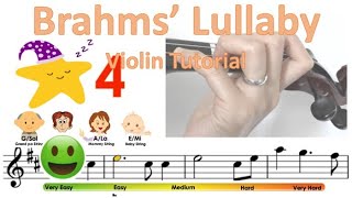 Brahms Lullaby sheet music and easy violin tutoring