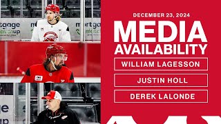 William Lagesson, Justin Holl, Derek Lalonde Morning Skate Media Availability | Dec 23, 2024