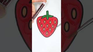 ✨🍓✨ #glitter #glitterart #colorfulcreativekids #fruit #strawberry #coloring #red #color