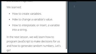 Learn Javascript, Review Variables, codecademy, Javascript Tutoriao