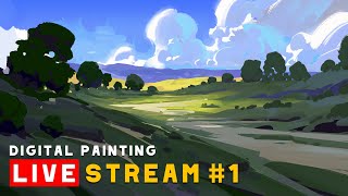 🔴 Live Stream #1 - Painting a Green Landscape