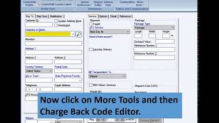 UPS WorldShip - Reference field drop down list-Charge Back Code Editor