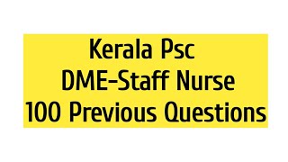 DME Kerala PSC Previous 100 Questions And Answers/2018 and 2016 Question paper/DME free coaching