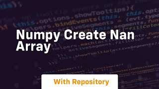 numpy create nan array