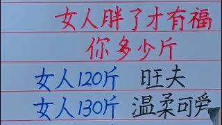 女人胖了才有福，你多少斤？#書法 #手寫