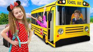 Eva and  School Bus adventures with Friends