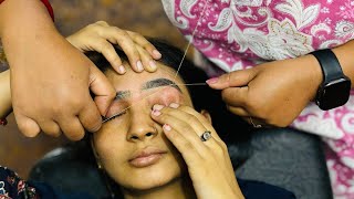 Step by step threading eyebrows Tutorial for Beginners # panless threading kaise banaye # at home