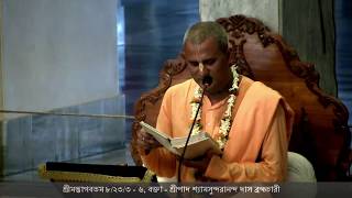 20180810 H.G.Shyamsundarananda dasa Br.gave a Bengali S.B. 8.23.3-6 class in Mayapur.