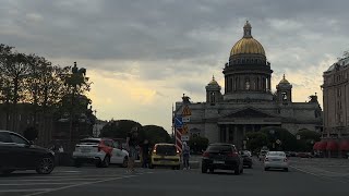 Driving from the Edge to the historical Center in St Petersburg, Russia | 4K