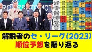 【2023】解説者のセ・リーグ順位予想を振り返る