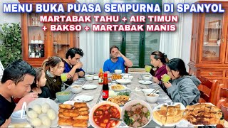 MENU BUKA PUASA SEMPURNA DI SPANYOL. BAKSO + MARTABAK TAHU + AIR TIMUN + MARTABAK MANIS 🤤🤤🤤