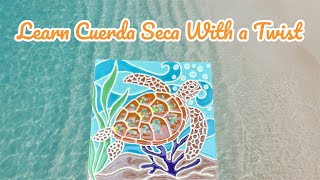 Learn Cuerda Seca with a twist, ceramics painting technique tutorial! 💕