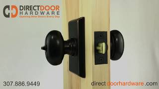 Emtek Keyed Egg Knob with Rectangular Rosette in Oil rubbed Bronze