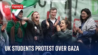 Students in the UK protest against Israel-Hamas war