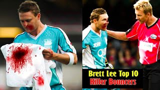 Top 10 deadly bouncers of Brett lee | Worst Bowling | Batsman Gets Injured