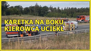 LUBIN. Karetka na boku, kierowca uciekł