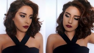 Prom Makeup + Hair Tutorial // Classic Hollywood Glam // + Short Hair Prom Hairstyle || Claribella