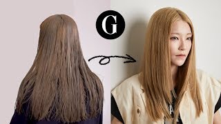 [그라피TV] 모량 많은 롱커트 안쪽 질감처리로 무게 정리하기 Asian hairstyle Korean woman's haircut bob  tutorial