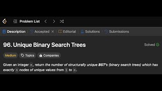 Unique Binary Search Trees | Simple solution | LeetCode 96 | Golang
