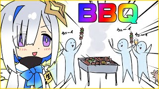 【切り抜き漫画】初めてのBBQと花火を経験した天音かなた【ホロライブ切り抜き】