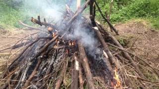 Bush Hut 2: Burning the waste pile