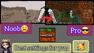 Best SETTINGS for minecraft pe 1.21 💯🔥 || minecraft mobile pvp