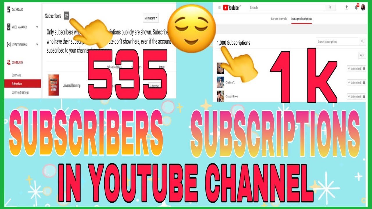 THE DIFFERENCE BETWEEN MY SUBSCRIBERS AND SUBSCRIPTIONS LIST. - YouTube