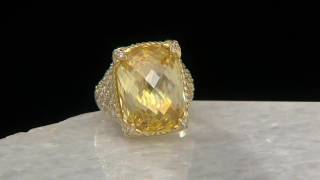 Judith Ripka 14K Clad Gemstone \u0026 Diamonique Monaco Ring on QVC