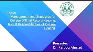 Management and Standards for College Official Record Keeping