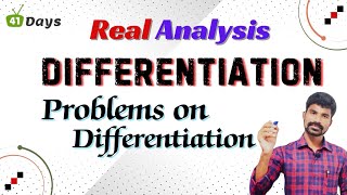 Real analysis || Differentiation || Problems on Differentiation