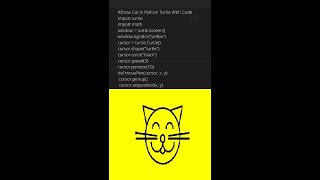 Draw Cat In Python With Code | cat face code | awesome python turtle codes | Python logo #catpython