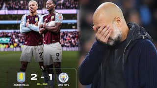 Manchester City vs Aston Villa 2-1 Premier League Highlights \u0026 Goals - Pep Guardiola 😐