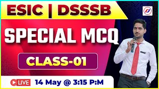 ESIC | DSSSB | Special Mcq | Staff Nurse & Nursing Officer Live Classes | Rj Career Point
