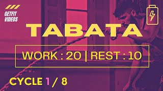 TABATA MUSIC WORKOUT Cycle 1/8 With Vocal Cues (Work: 20 Secs | Rest: 10 Secs) #tabata
