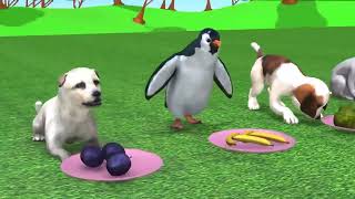 Penguin Walk And Play With Dogs, Ayam, Bebek II Lagu Anak Anak