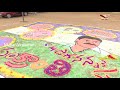 జగనన్న అంటే ఈ మహిళలకు ఎంత ప్రేమో చూడండి navaratnalu rangoli mana aksharam