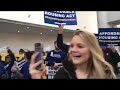 rally by rent control advocates at the california democratic convention