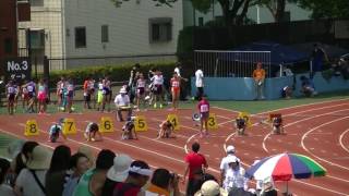 第３２回葛飾区陸上競技選手権大会　小学６年女子１００ｍ　桃子　朱莉