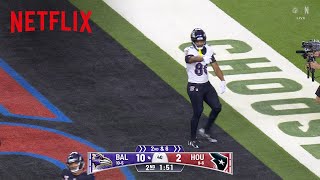 Lamar Jackson to Isaiah Likely for a touchdown | Christmas Gameday: Ravens vs. Texans | Netflix