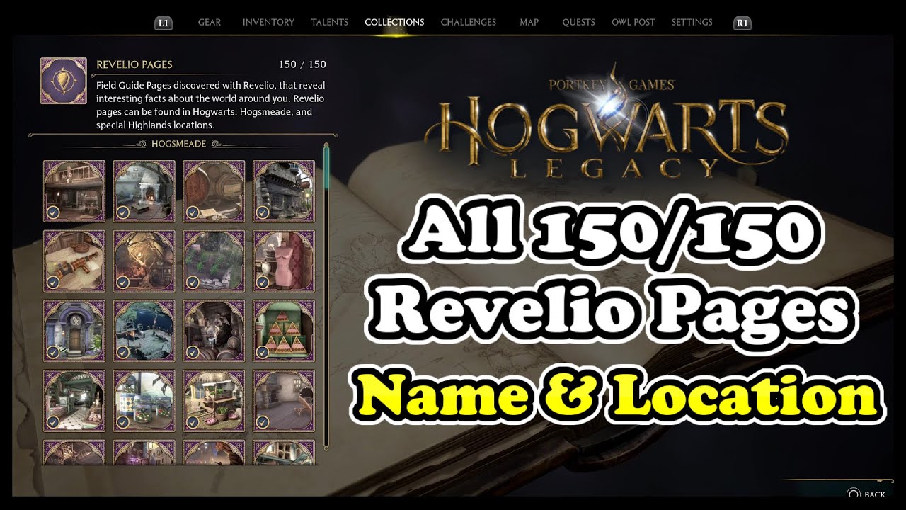 Hogwarts Legacy All 150 REVELIO PAGES (Field Guide Pages Collection ...