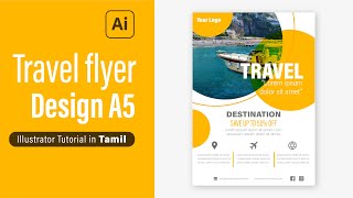 How to Design Travel flyer with Adobe Illustrator | Illustrator Tutorial  | Buff Tutorial